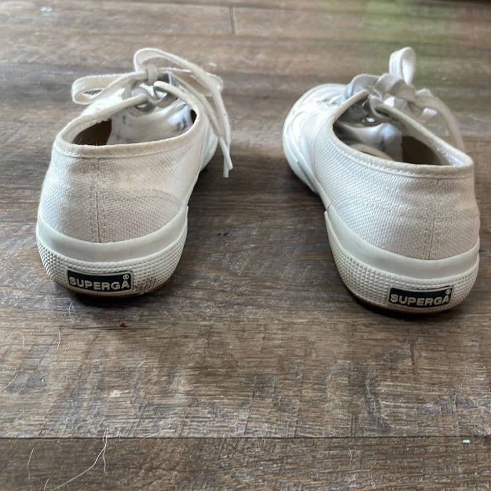 Superga White Canvas Sneakers Tennis Shoes - Picture 3 of 7